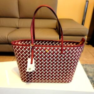 New Tory Burch Geo Logo top zip tote